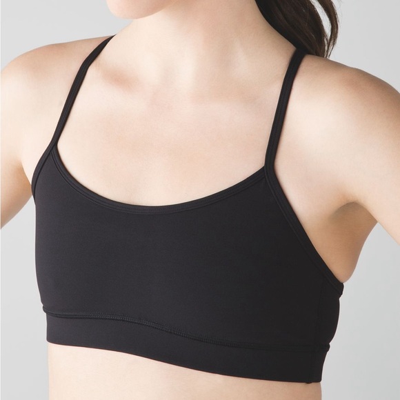 lululemon Athletica Flow Y Bra IV black strappy sports top - Picture 3 of 8